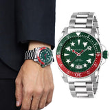 Gucci Dive Quartz Green Dial Silver Steel Strap Watch For Men - YA136222 Authentic Buy Shop Now