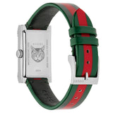 Gucci G Frame Quartz Green & Red Mother of Pearl Dial Multicolor Leather Strap Watch For Women - YA147408 Authentic Buy Shop Now