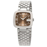 Gucci G-Gucci Brown Dial Silver Steel Strap Watch For Women - YA125413 Authentic Buy Shop Now