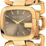 Gucci G Gucci Sunbrushed Brown Dial Rose Gold Steel Strap Watch For Women - YA125511 Authentic Buy Shop Now