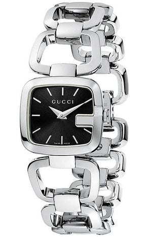 Gucci G Gucci Black Dial Silver Steel Strap Watch For Women - YA125510 Authentic Buy Shop Now