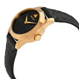 Gucci G Timeless Quartz Black Dial Black Leather Strap Watch For Women - YA126581A Authentic Buy Shop Now