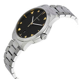 Gucci G Timeless Black Dial Silver Steel Strap Watch For Women - YA1264029A Authentic Buy Shop Now