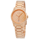 Gucci G Timeless Quartz Rose Gold Dial Rose Gold Steel Strap Watch For Women - YA126567 Authentic Buy Shop Now