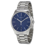 Gucci G Timeless Blue Dial Silver Steel Strap Watch For Men - YA126316 Authentic Buy Shop Now