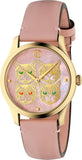 Gucci G Timeless Quartz Mother of Pearl Dial Pink Leather Strap Watch For Women - YA1264132 Authentic Buy Shop Now