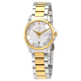 Gucci G Timeless Silver Dial Two Tone Steel Strap Watch For Women - YA126563 Authentic Buy Shop Now
