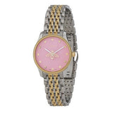 Gucci G Timeless Quartz Pink Dial Two Tone Steel Strap Watch For Women - YA1265030 Authentic Buy Shop Now