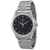 Gucci G Timeless Diamonds Black Dial Silver Steel Strap Watch For Women - YA126408 Authentic Buy Shop Now