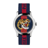 Gucci G Timless Le Marche Des Merveilles Blue & Red Dial Blue & Red Nylon Strap Unisex Watch - YA126495 Authentic Buy Shop Now
