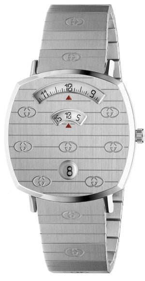 Gucci Grip Quartz Silver Dial Silver Steel Strap Watch For Women - YA157401 Authentic Buy Shop Now
