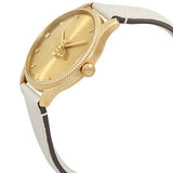 Gucci G Timeless Quartz Gold Dial Beige Leather Strap Watch For Women - YA1264180 Authentic Buy Shop Now