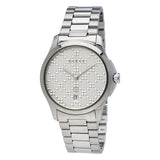 Gucci G Timeless Quartz Silver Dial Silver Steel Strap Watch For Women - YA126459 Authentic Buy Shop Now