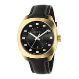 Gucci GG2570 Black Dial Black Leather Strap Watch For Men - YA142310 Authentic Buy Shop Now
