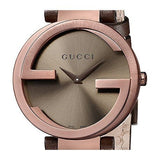 Gucci Interlocking Brown Dial Brown Leather Strap Watch For Women - YA133309 Authentic Buy Shop Now