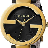 Gucci Interlocking Special Edition Grammy Black Dial Black Leather Strap Watch For Men - YA133208 Authentic Buy Shop Now