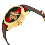 Gucci Le Marche des Merveilles Green & Red Dial Green & Red NATO Strap Unisex Watch - YA126487 Authentic Buy Shop Now