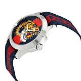 Gucci G Timless Le Marche Des Merveilles Blue & Red Dial Blue & Red Nylon Strap Unisex Watch - YA126495 Authentic Buy Shop Now