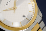 Gucci G Timeless Silver Dial Two Tone Steel Strap Watch For Men - YA126474 Authentic Buy Shop Now