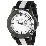Gucci G Timeless XL White Dial Two Tone NATO Strap Watch For Men - YA126243 Authentic Buy Shop Now