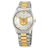 Gucci G Timeless Silver Dial Two Tone Steel Strap Watch For Women - YA1264074 Authentic Buy Shop Now