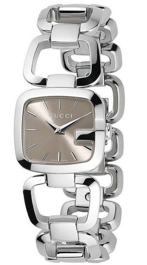 Gucci G Gucci Brown Dial Silver Steel Strap Watch For Women - YA125507 Authentic Buy Shop Now