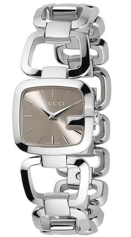 Gucci G Gucci Brown Dial Silver Steel Strap Watch For Women - YA125507 Authentic Buy Shop Now