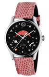 Gucci G-Timeless Moonphase Black Dial Pink Leather Strap Watch For Women - YA1264046 Authentic Buy Shop Now