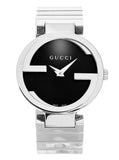 Gucci G Interlocking Black Dial Silver Steel Strap Watch For Women - YA133307 Authentic Buy Shop Now