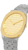Gucci 25H Quartz Gold Dial Silver Steel Strap Watch for Women - YA163403 Authentic Buy Shop Now