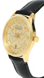 Gucci Eryx Automatic Chevron Gold Dial Black Leather Strap Watch For Men - YA126340 Authentic Buy Shop Now