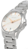 Gucci G Timeless Silver Dial Silver Steel Strap Watch For Women - YA126523 Authentic Buy Shop Now