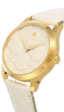 Gucci G Timeless Quartz White Dial White Leather Strap Watch For Women - YA1264033A Authentic Buy Shop Now