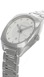 Gucci G Frame Quartz Diamonds Silver Dial Silver Steel Strap Watch For Women - YA142504 Authentic Buy Shop Now