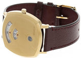 Gucci Grip Yellow Gold Dial Maroon Leather Strap Unisex Watch - YA157411 Authentic Buy Shop Now