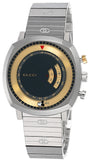 Gucci Grip Chronograph Disney Black Dial Silver Steel Strap Watch For Men - YA157307 Authentic Buy Shop Now