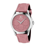 Gucci G Timeless Quartz Candy Pink Dial Pink Leather Strap Watch For Women - YA1264030 Authentic Buy Shop Now