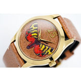 Gucci G Timeless Butterfly Brown Dial Brown Leather Strap Watch For Women - YA1264063 Authentic Buy Shop Now