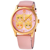 Gucci G Timeless Quartz Mother of Pearl Dial Pink Leather Strap Watch For Women - YA1264132 Authentic Buy Shop Now
