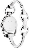 Gucci Horsebit Collection Mother of Pearl Black Dial Silver Steel Strap Watch For Women - YA139503 Authentic Buy Shop Now