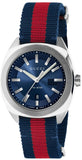 Gucci GG2570 Quartz Blue Dial Blue & Red Nylon Strap Watch For Men - YA142304 Authentic Buy Shop Now