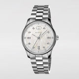Gucci G Timeless Diamonds White Dial Silver Steel Strap Watch for Women - YA1265064 Authentic Buy Shop Now