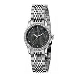 Gucci G Timeless Diamonds Mother of Pearl Black Dial Silver Mesh Bracelet Watch For Women - YA126507 Authentic Buy Shop Now