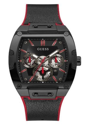 Guess Phoenix Multifunction Black Dial Black & Red Rubber Strap Watch for Men - GW0202G7 Authentic Buy Shop Now