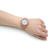 Guess Chelsea Mother of Pearl White Dial Rose Gold Mesh Strap Watch For Women - W0647L2 Authentic Buy Shop Now