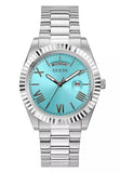 Guess Connoisseur Turquoise Dial Silver Steel Strap Watch for Men - GW0265G11 Authentic Buy Shop Now