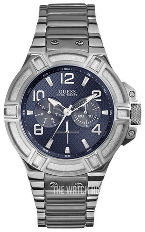 Guess Rigor Quartz Black Dial Silver Steel Strap Watch For Men - W0218G2 Authentic Buy Shop Now