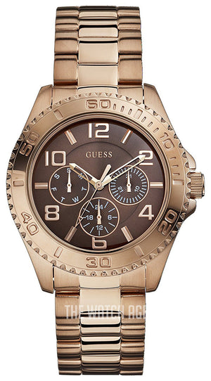 Guess BFF Multifunction Brown Dial Rose Gold Steel Strap Watch for Women - W0231L8 Authentic Buy Shop Now