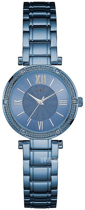 Guess Park Ave Analog Quartz Blue Dial Blue Steel Strap Watch For Women - W0767L4 Authentic Buy Shop Now
