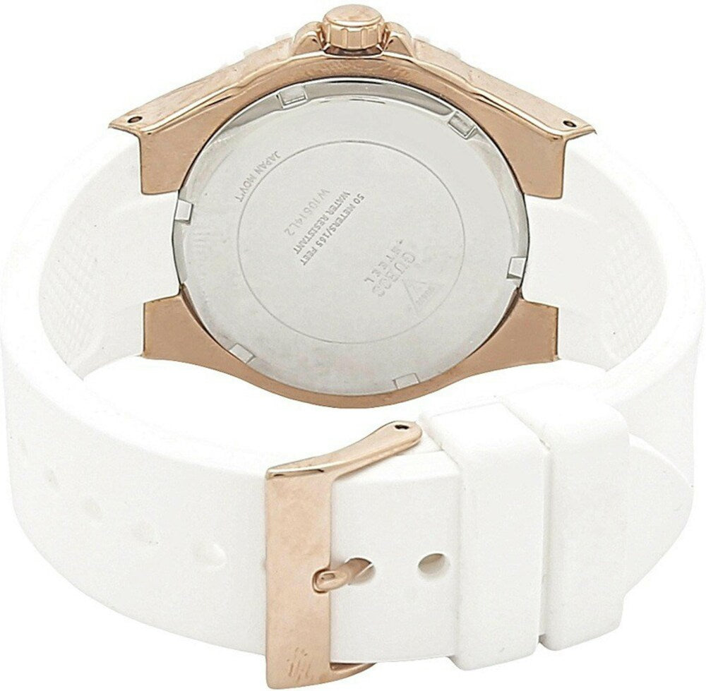 Guess Overdrive Analog White Dial White Rubber Strap Watch for Women - W10614L2 Authentic Buy Shop Now